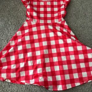 Red and White Checkered Kids Dress